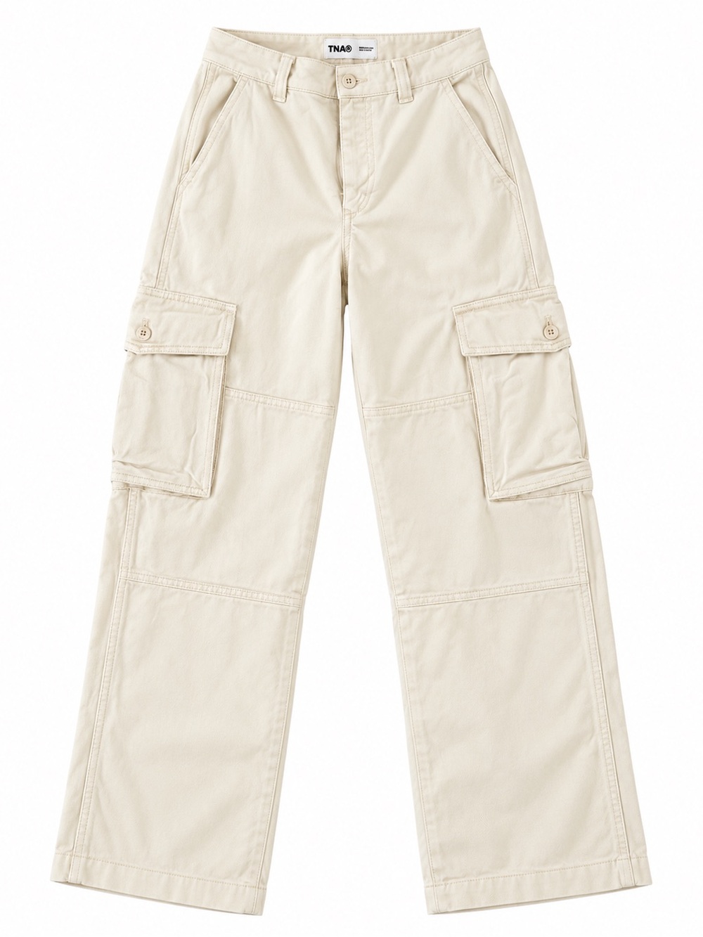 TNA Aritzia Cream Cargo Pants Wide Leg Size 2